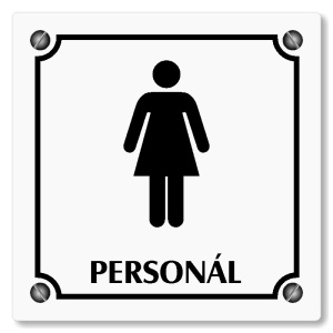 WC ženy personál, 80x80mm, bílá, Kansas